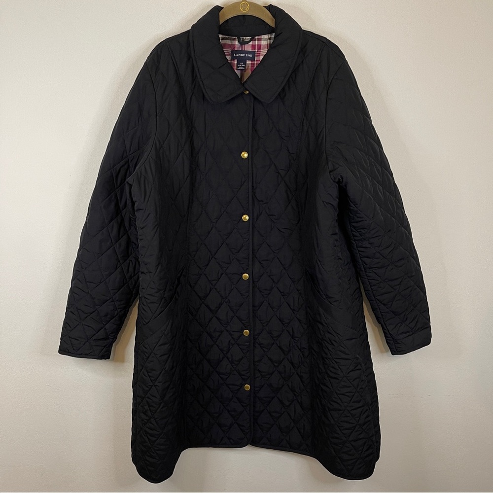 Lands' End Black Quilted Jacket
